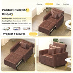 Fauteuil convertible 3-en-1, plusieurs coloris, une place