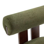 Christopher Knight Home Chariya, fauteuil d'appoint sculptural moderne en velours et bois d'hévéa, avec dossier cylindrique