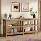Tribesigns 70.86 Table console extra longue, table d'entrée de style rustique à 3 niveaux, table de canapé en bois derrière le canapé pour le salon, le couloir, le hall d'entrée
