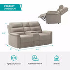 Canapé inclinable 2 places en tissu technique beige/gris, dossier et repose-pieds réglables