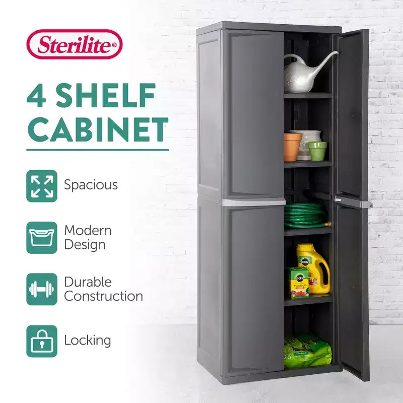 Lot de 2 armoires de rangement de garage Sterilite à 4 étagères réglables, gris