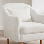 28.34W Lot de 2 fauteuils d'appoint, fauteuil barillet en velours avec pieds en bois massif