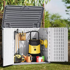 Armoire de rangement d'extérieur, Abri de rangement extérieur en résine étanche, pour poubelles