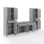 Ensemble buffet et garde-manger 3 pièces Tara aspect vieilli - Crosley