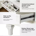 Table d'appoint Giorgio à 3 tiroirs avec prises intégrées, lot de 2 | HULALA HOME
