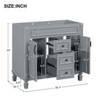Meuble-lavabo de salle de bain moderne de 91 cm avec lavabo et armoire de toilette, 2 portes et 2 tiroirs