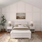 Lit double Plank+Beam Farmhouse avec tête de lit, plateforme en bois massif