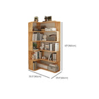 Bibliothèque verticale en bois en L à dos ouvert, finition naturelle