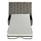 Pouf lit pliant, pouf de 126 cm avec lit pliant, pouf-lit convertible avec matelas à mémoire de forme et design capitonné