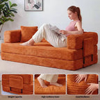 Canapé-lit convertible 5-en-1 80,7 po – Velours côtelé, 544 kg, aucun assemblage
