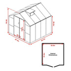 Serre de jardin aluminium VEIKOUS avec évent de toit réglable et porte verrouillable Grise
