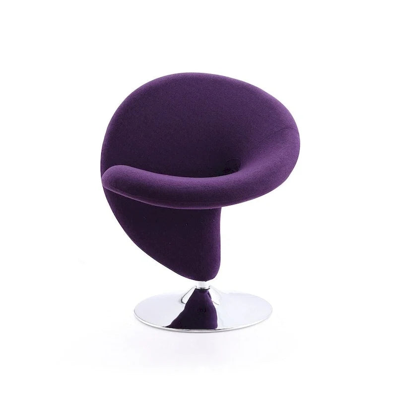 Fauteuil pivotant en mélange de laine et chrome Curl de Manhattan Comfort (lot de 2)