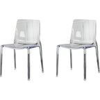 Chaise de salle à manger sans accoudoirs à dossier bas en acrylique ambre
