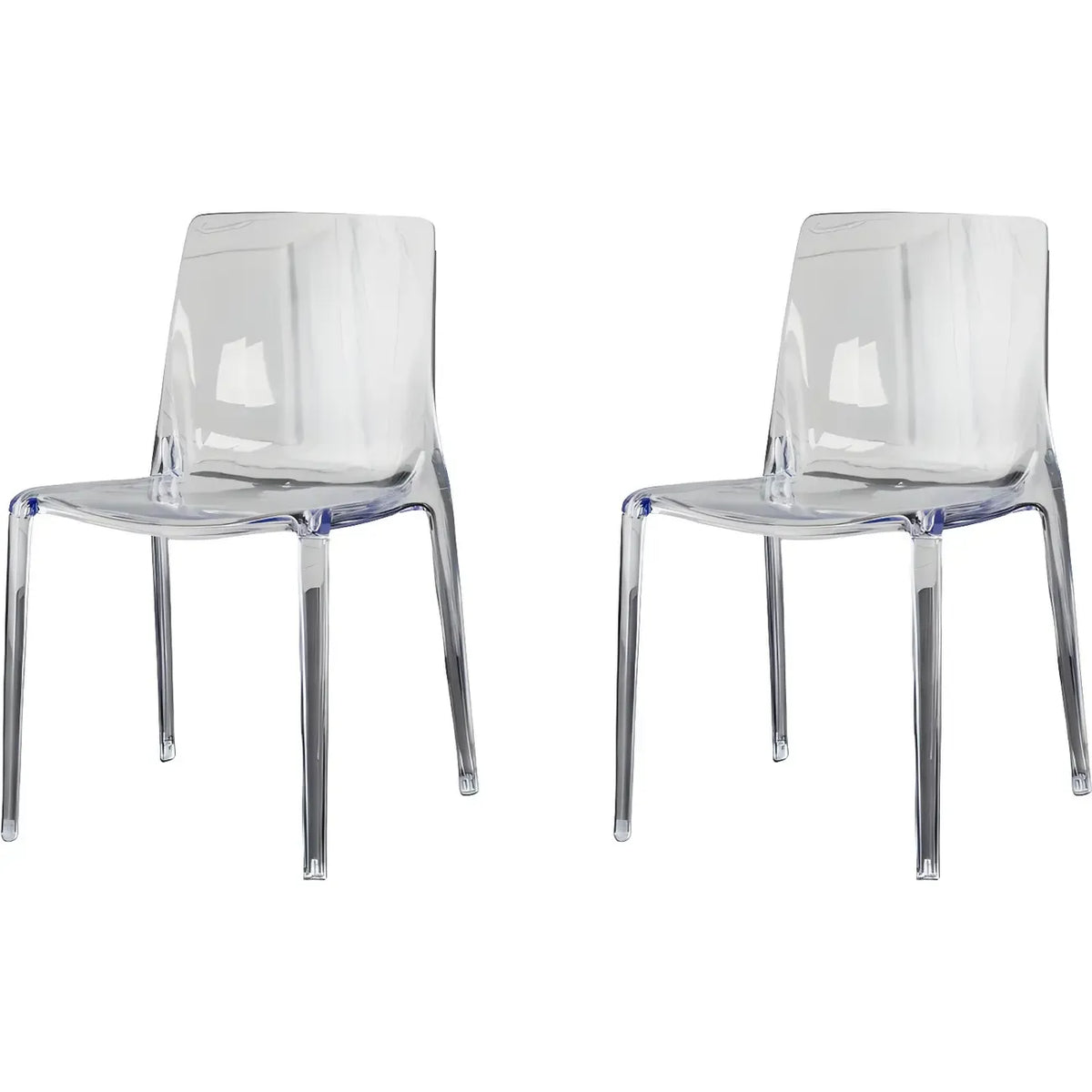 Chaise de salle à manger sans accoudoirs à dossier bas en acrylique ambre