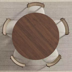 Table à manger ronde PexFix 45 x 45 en bois massif avec finition noyer et pieds arqués élégants pour salles à manger et cuisines modernes