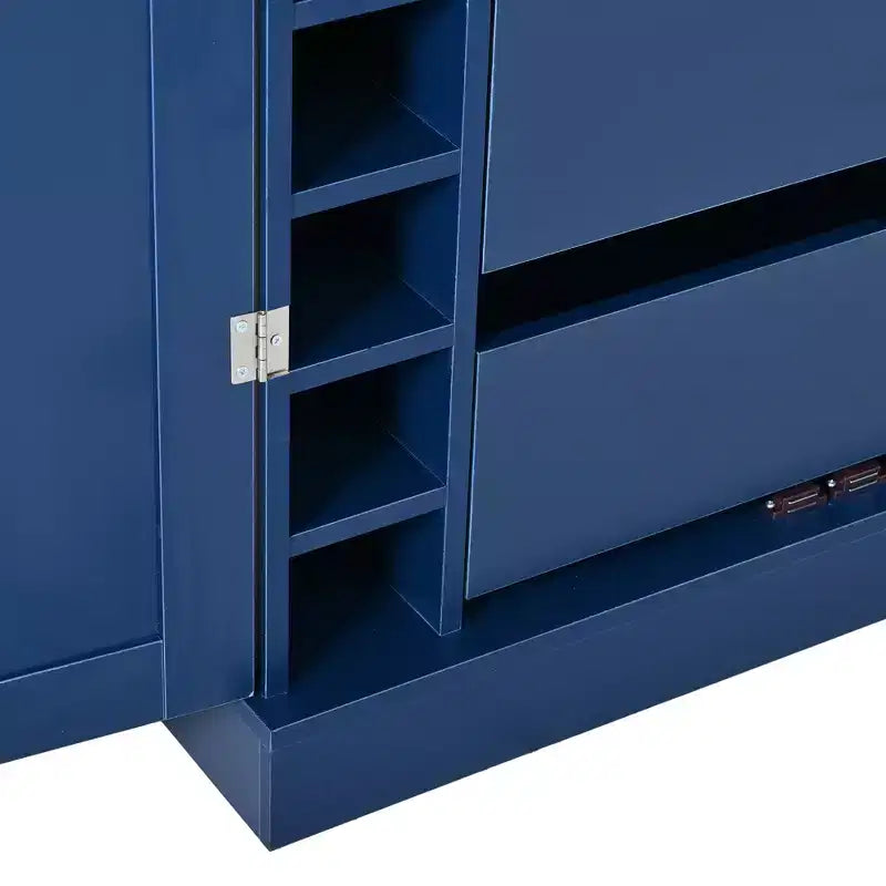 Garde-manger de cuisine autoportant 77H, armoire de rangement de style ferme avec étagères réglables, étagères de porte, tiroirs et casiers à vin - ModernLuxe