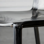 Chaise de salle à manger sans accoudoirs à dossier bas en acrylique ambre