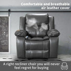 Fauteuil inclinable massant et chauffant en cuir, assise large et durable