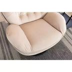 Fauteuil d'appoint en velours Okak avec pouf, fauteuil de salon moderne de style scandinave sans accoudoirs, fauteuil d'appoint doux et confortable pour regarder la télévision, jouer à des jeux