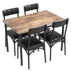 Ensemble table de salle à manger rectangulaire pour 4 avec chaises rembourrées