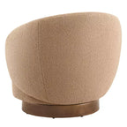 Fauteuil d'appoint pivotant Spruce&Spring en tissu avec base en bois