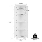 Meuble d'angle de rangement haut avec 8 portes et 4 étagères