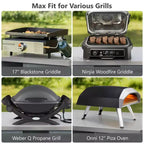 Îlot de cuisine d'extérieur FAMYYT de 198,9 cm avec comptoir en acier inoxydable, station de barbecue pliable et armoires de rangement, Bleu Gris