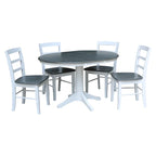 Table à manger ronde extensible 36 po avec 4 chaises Madrid