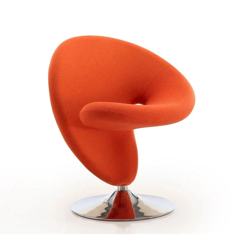 Fauteuil pivotant en mélange de laine et chrome Curl de Manhattan Comfort (lot de 2)