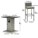 Ensemble de bar extérieur en osier Moasis 5 pièces - 5 PCS