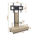 Meuble TV pour téléviseurs de 32 à 75 pouces, Chariot TV mobile à hauteur réglable avec tiroir et roulettes pour salon, chambre, bureaux -ModernLuxe