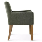 Lot de 6 chaises de salle à manger capitonnées avec accoudoirs, fauteuils modernes en lin avec pieds en bois, chaises d'appoint pour salle à manger, salon – Panipeachy