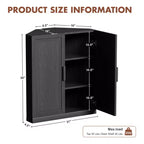Meuble d'angle Dovelina avec étagères réglables, buffet, meuble à vin, meuble de cuisine et de salle à manger avec portes en bois - 31H x 31L, 36H x 31L