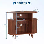 Meuble de lecture de disques vinyles de style Mid-Century Modern, Étagère de tourne-disque en bois, Meuble de rangement ouvert pour vinyles, pour salon, chambre à coucher