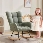 Fauteuil à bascule pour chambre d'enfant, Fauteuil à bascule pour salon pour l'allaitement, Fauteuils d'appoint confortables pour chambre à coucher, Fauteuils rembourrés en peluche Teddy pour l'intérieur