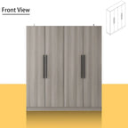 Armoire moderne autoportante en bois massif avec étagères de rangement