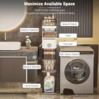 Meuble de Salle de Bain Fin, Armoire de Rangement Étroite à 7 Niveaux - avec Organiseurs Étanche, Support de Boîte à Mouchoirs et Roues, Idéal pour Salle de Bain, Cuisine, Buanderie