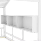 Lit cabane cabane Montessori pour enfant avec étagère de rangement - ModernLuxe