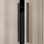 Armoire moderne autoportante en bois massif avec étagères de rangement