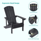 Chaises Adirondack d'extérieur en bois résistantes aux intempéries Bonosuki - Lot de 4