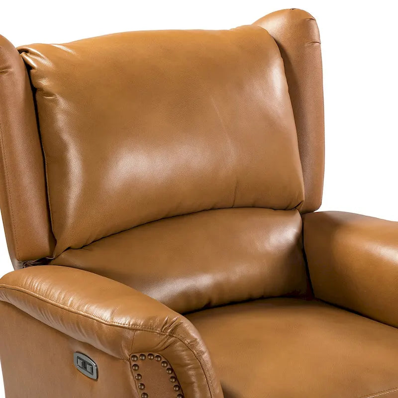 Fauteuil inclinable électrique Eduardo en cuir véritable avec port USB (ensemble de 2)