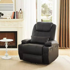 Fauteuil inclinable électrique Bestier de 88 cm avec fonction de levage, massage et chauffage, en similicuir, avec poches latérales et porte-gobelets