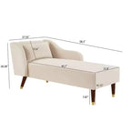 Chaise longue moderne en velours, chaise longue rembourrée avec accoudoir incurvé, canapé-lit de salon pour chambre, bureau, salon