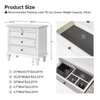 Table d'appoint Giorgio à 3 tiroirs avec prises intégrées, lot de 2 | HULALA HOME