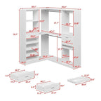 Armoire d'angle avec 2 tringles, un porte-pantalons et un rangement à chaussures