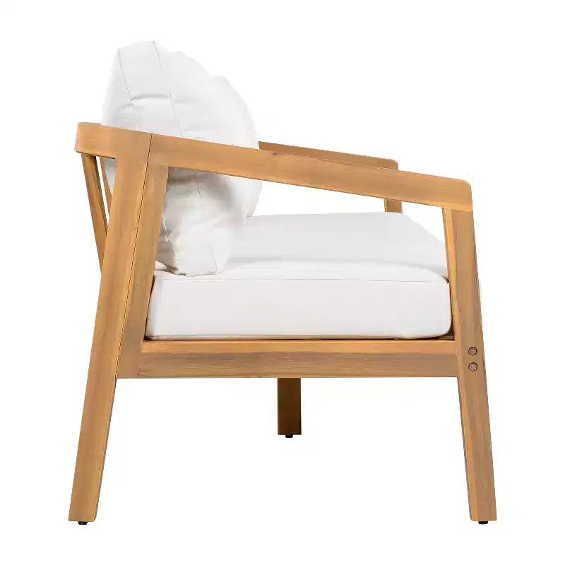Christopher Knight Home Sunny Salon de jardin moderne 5 pièces en acacia avec table rectangulaire à lattes et 7 places