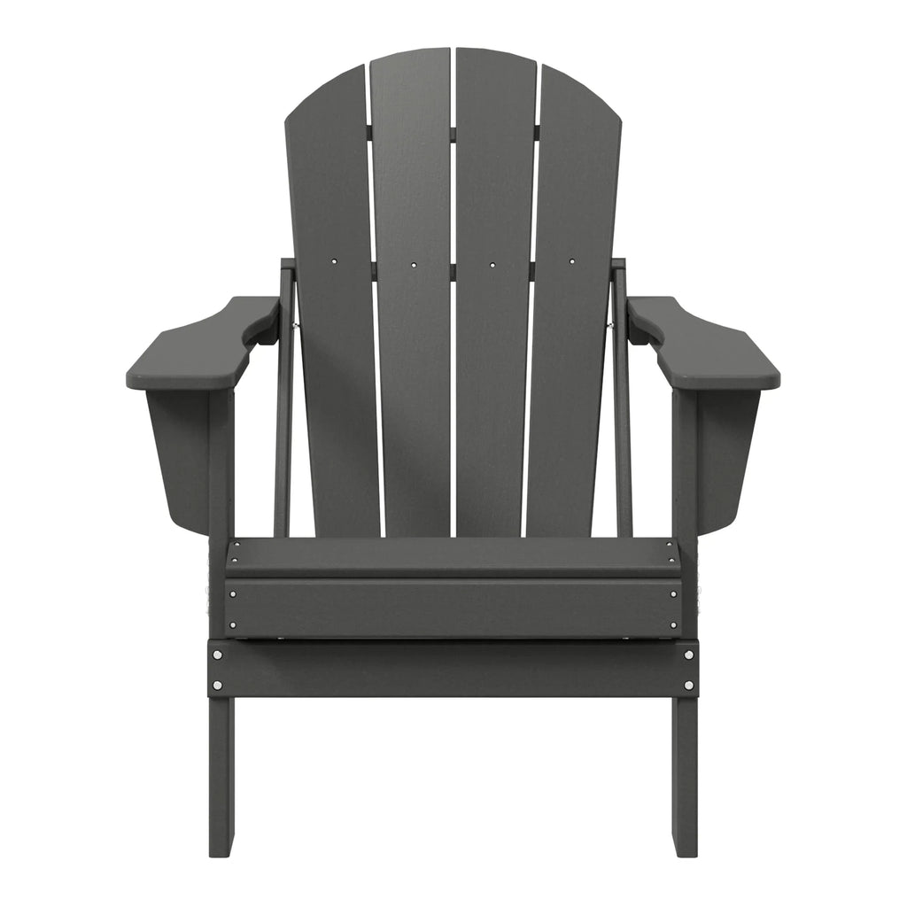 Chaise Adirondack pliante d'extérieur tout temps Polytrends Laguna résistante à la décoloration pour patio