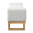 Banc rembourré Paulina moderne en bois d'hévéa et tissu bouclé Christopher Knight Home