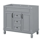 Meuble-lavabo de salle de bain moderne de 91 cm avec lavabo et armoire de toilette, 2 portes et 2 tiroirs