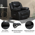 Fauteuil inclinable massant et chauffant en cuir, assise large et durable